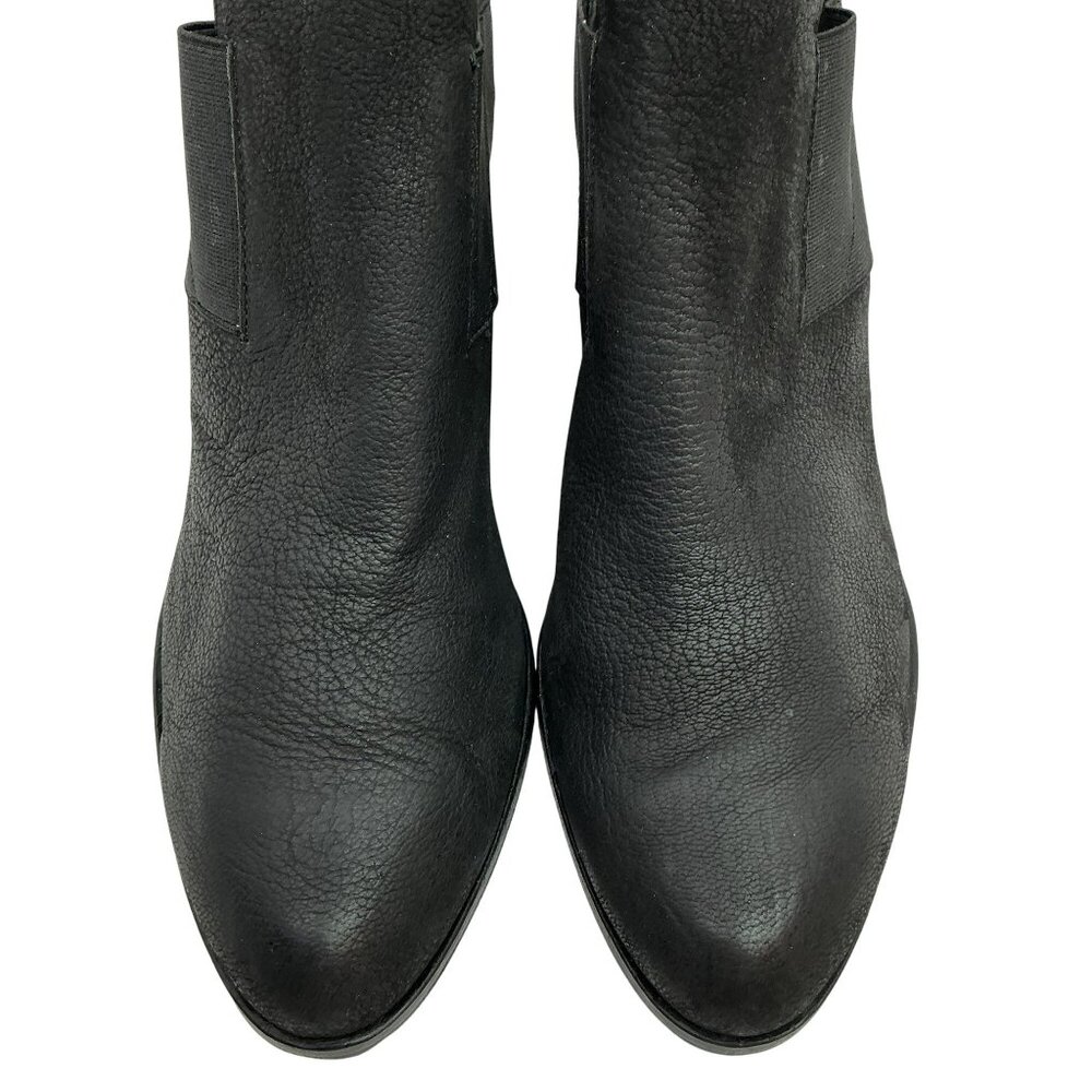 Eileen Fisher Even Tumbled Nubuck Leather Womens 11 Ankle Boots Black Elastic Go - Picture 3 of 12
